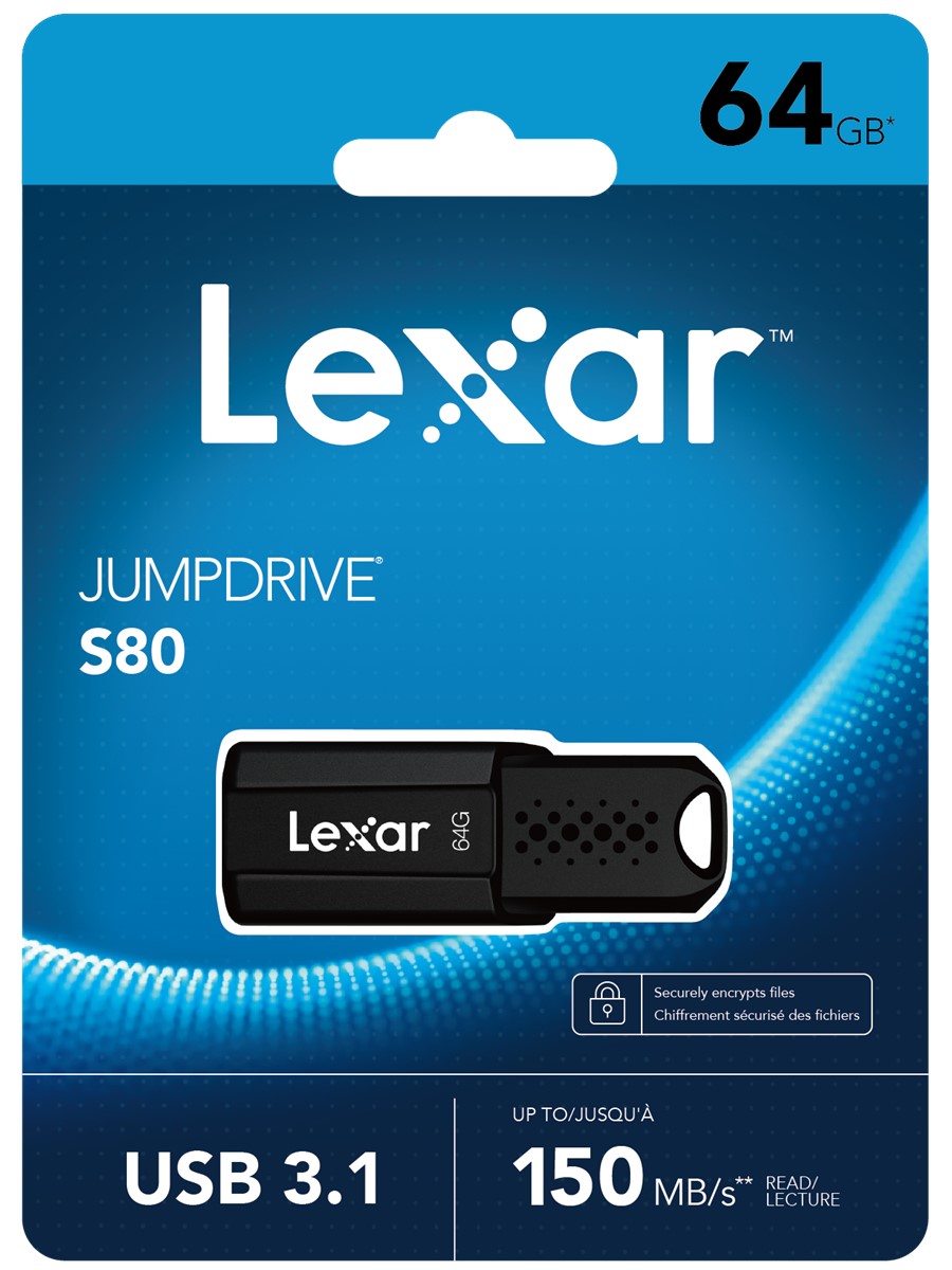 Lexar LJDS080064G-BNBNG 64 GB JumpDrive S80 150-60Mb/s USB 3.1 Flash Bellek