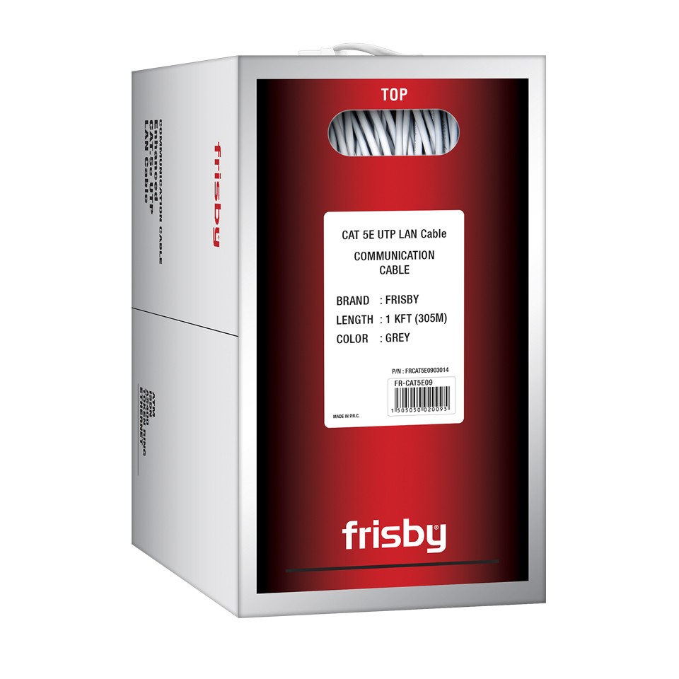 Frisby FR-CAT5E09 305 Mt UTP Cat 5e AWG24 Gri Data Kablo