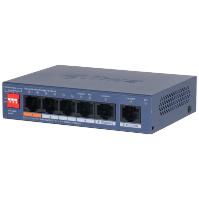 Dahua CHS4206-4GT-60 4 Port Gigabit POE 2 Port Uplink 60W Cloud Yönetilebilir Edüstriyel PoE Switch
