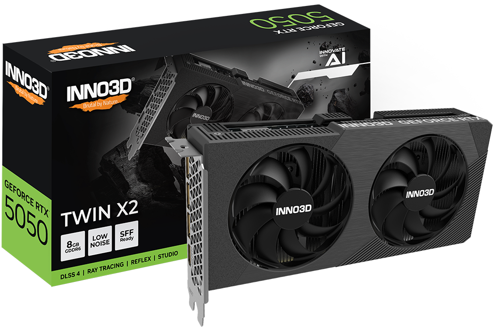 Inno3D N50502-08D6-174071N 8 GB GDDR6 Geforce RTX5050 Twin X2 128Bit NVIDIA Ekran Kartları