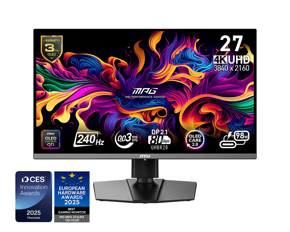 Msi MPG 272URX QD-OLED 27 inch 3840x2160 0.03ms 240Hz HDMI DP Oyuncu Monitörü