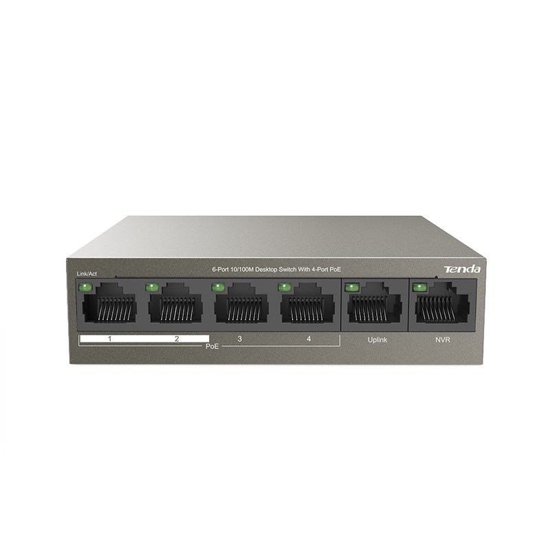 Tenda TEF1106P-4-63W 6 Port 10/100Mbps 4 Port PoE 63W Desktop PoE Switch