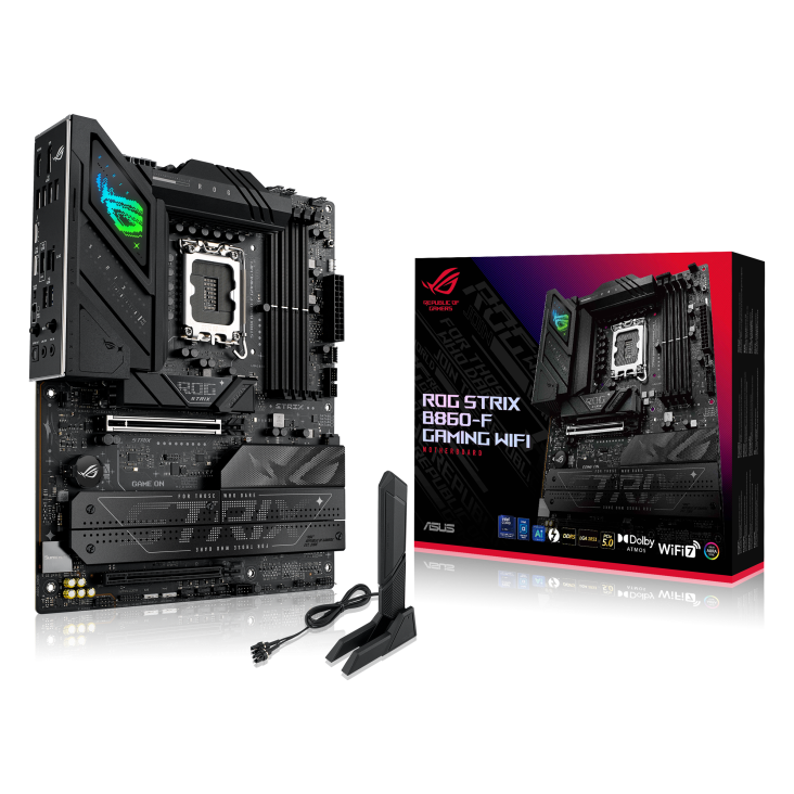 Asus ROG STRIX B860-F GAMING WIFI Sc-1851 DDR5 9066Mhz 4xM2 Wifi7 2.5Gbit ATX INTEL Anakart