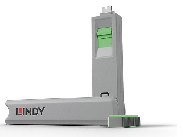Lindy LIN-40426 Usb Type C 4 Kilit 1 Anahtar Yeşil USB Type C Kiliti