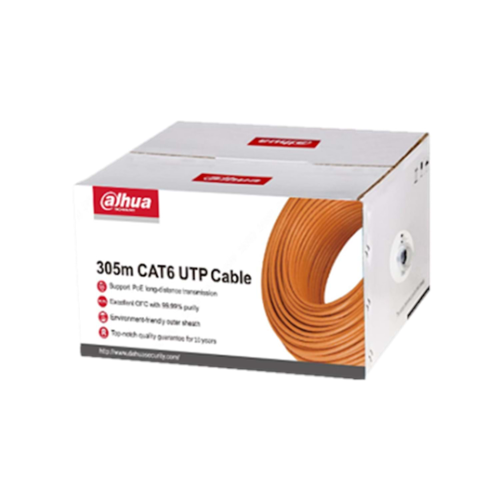 Dahua DH-PFM920I-6UN-C 305Mt UTP CAT6 0.53mm 24AWG %100 Bakır Turuncu Data Kablosu