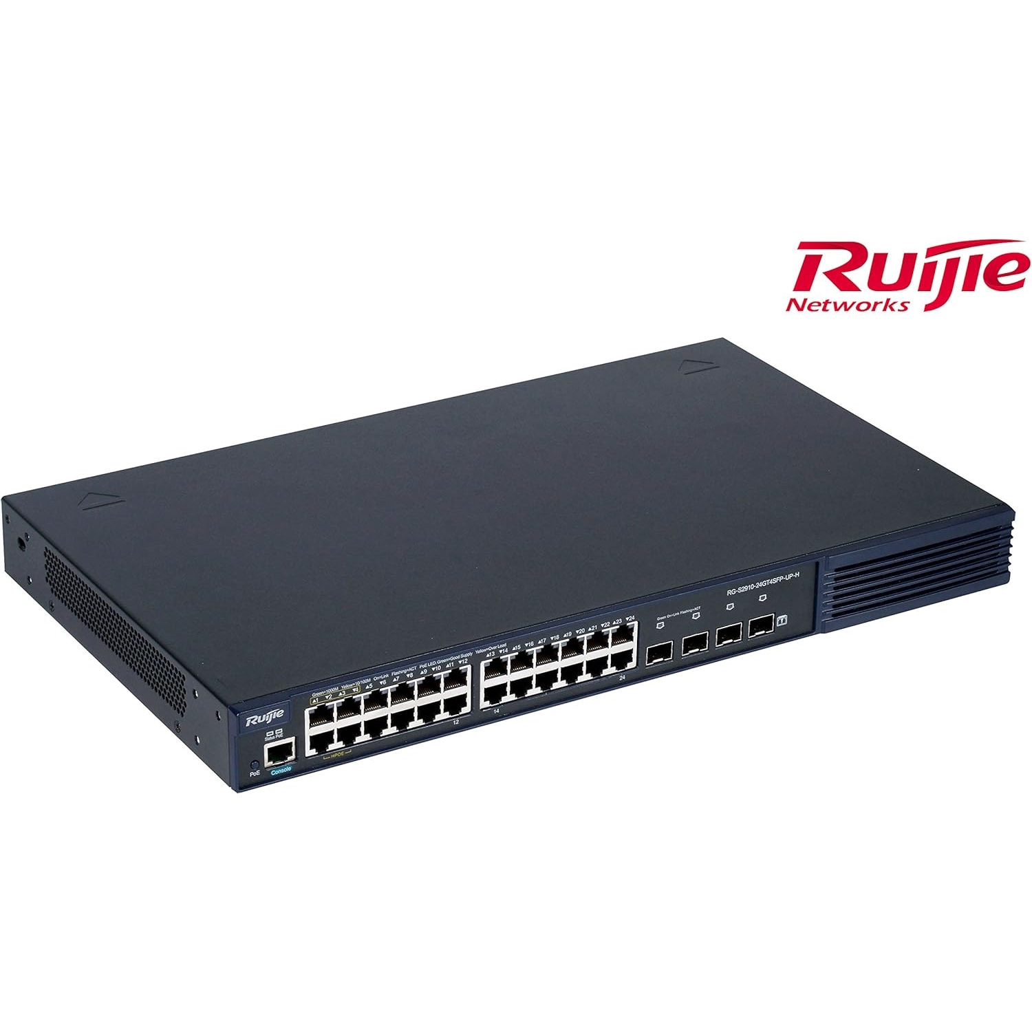 Ruijie RG-S2910-24GT4XS-UP-H-V3 24 Port Gigabit PoE 4 Port SFP 370W Yönetilebilir PoE Switch