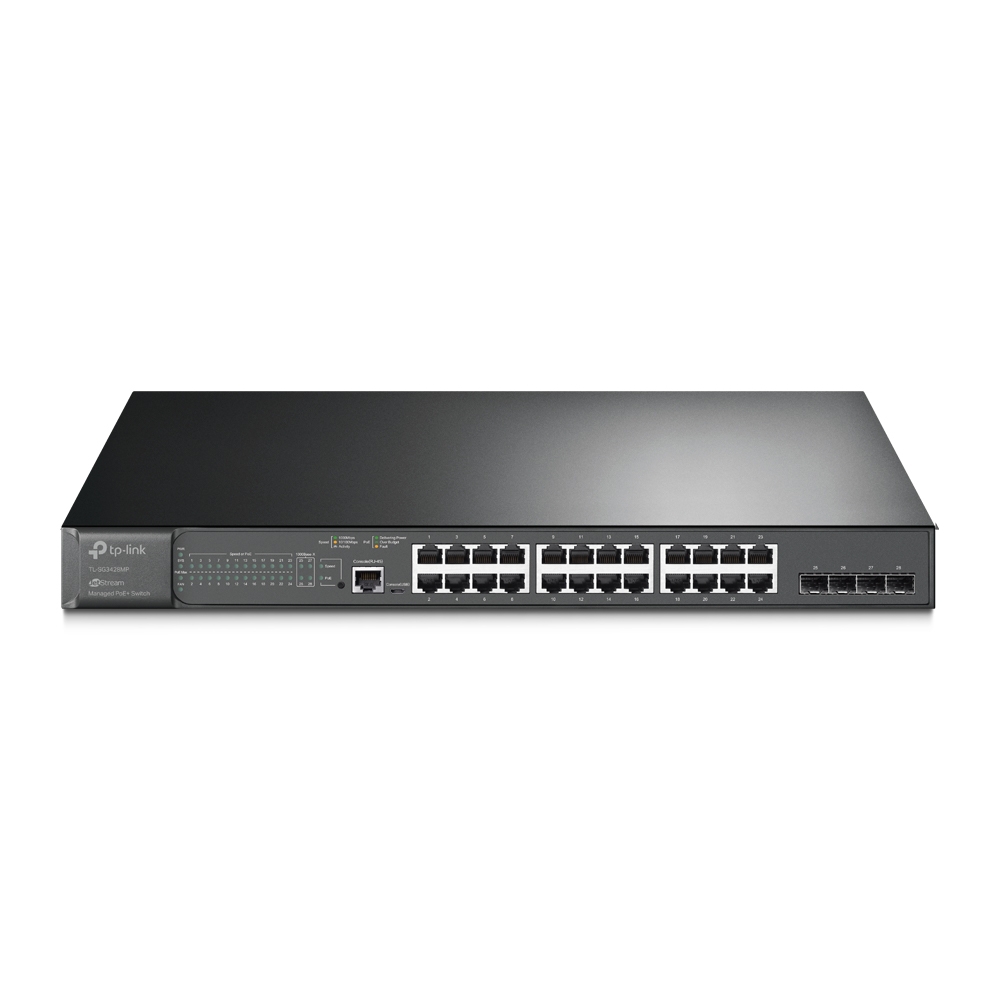 Tp-Link TL-SG3428MP JetStream 24 Port Gigabit 24 Port PoE+ 4 Port SFP L2 Managed Poe+ Switch
