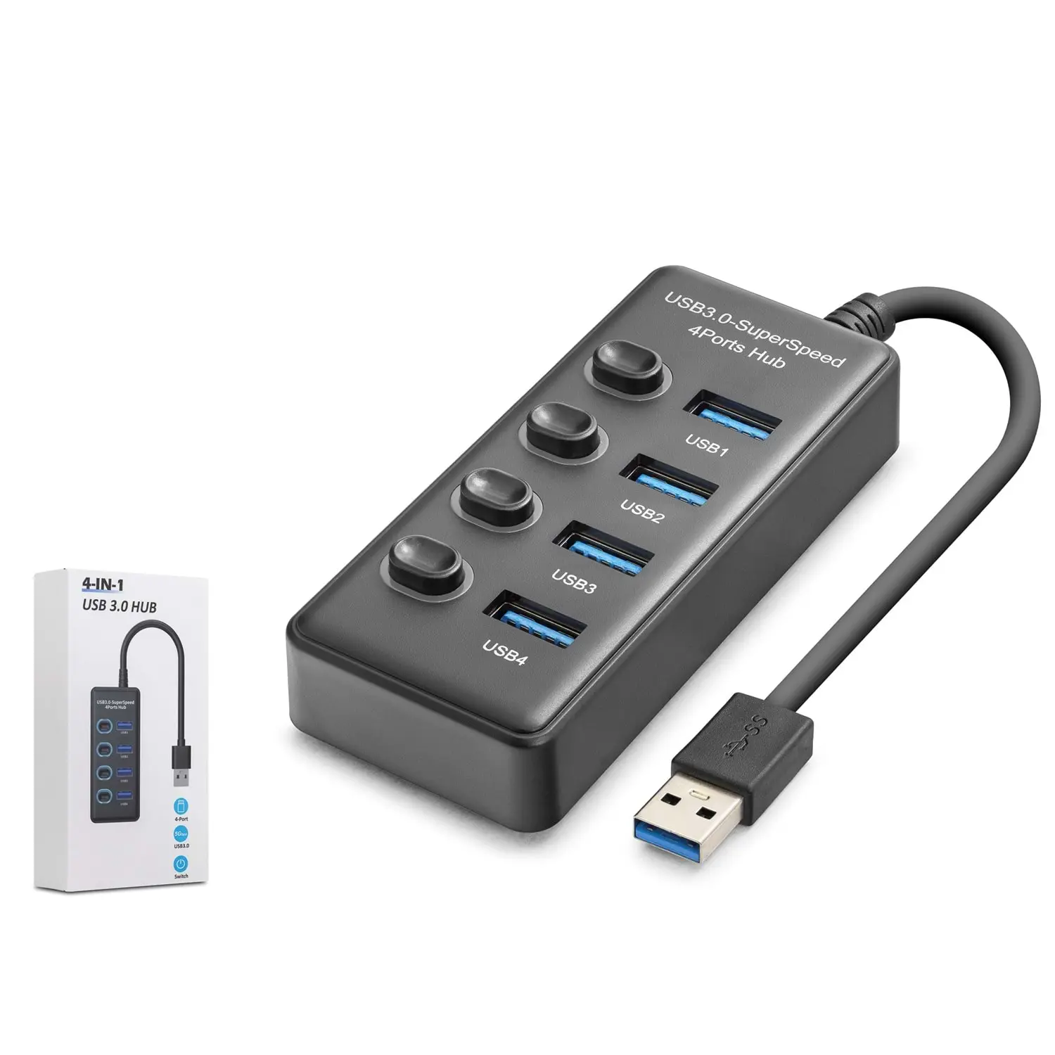 Hadron HDX7048 USB 2.0 to 4 Port USB 2.0 Anahtarlı Usb Çoklayıcı