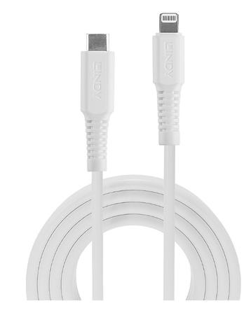 Lindy LIN-31318 3 Mt USB 2.0 Type C to Lightning C94 Erkek-Erkek Beyaz Apple Şarj Kablosu