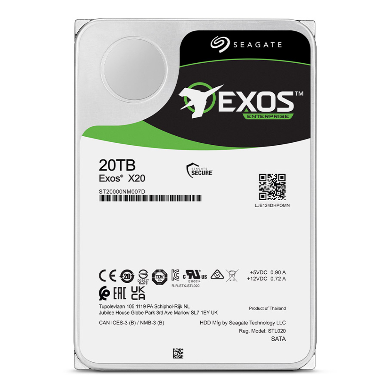 Seagate ST20000NM007D 20 TB 7200Rpm 256Mb C20 Exos 3.5 inch EXOS Harddisk