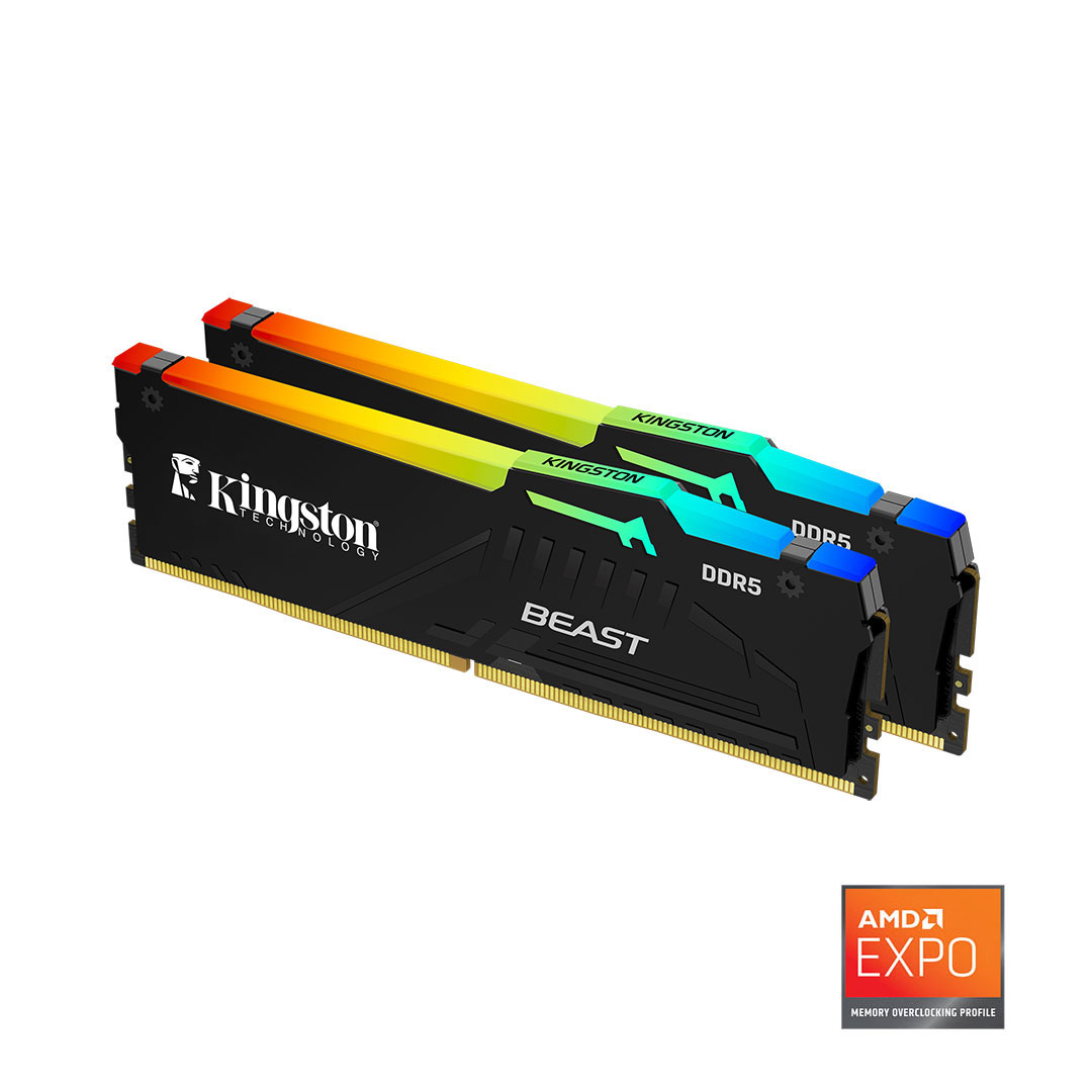 Kingston KF564C32BBEAK2/32TR 32 GB (2x16) DDR5 6400MHz CL32 AMD Expo Beast RGB Bilgisayar Bellek