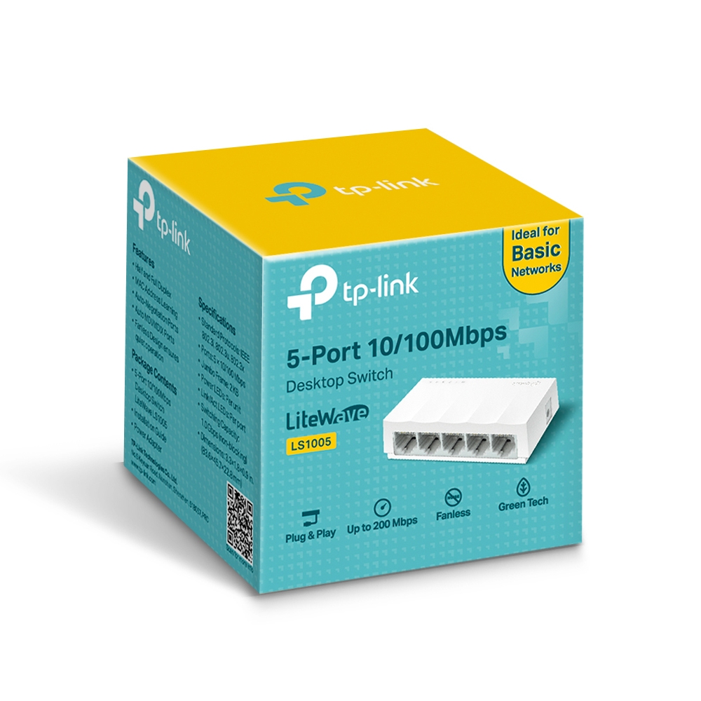 Tp-Link LS1005 5 Port 10/100 Mbps Plastik Beyaz Masaüstü Switch