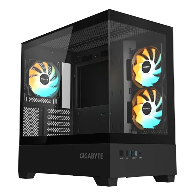 Gigabyte GB-C201P PSU YOK 3x12cm ARGB Fanlı Siyah Mid Tower ATX Kasa