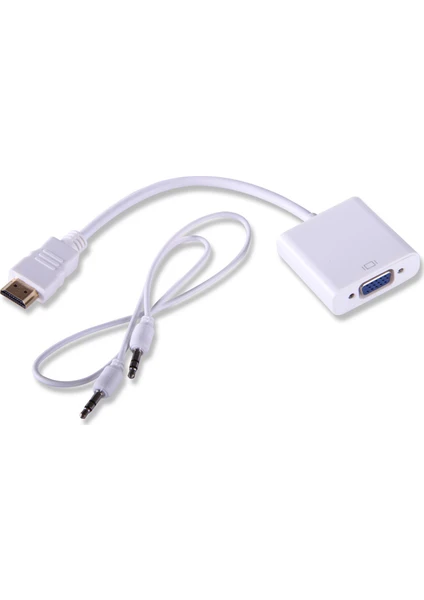 Qport Q-HD-VGJ HDMI to VGA Ses Erkek-Dişi Aktif Dönüşütürücü Adaptör