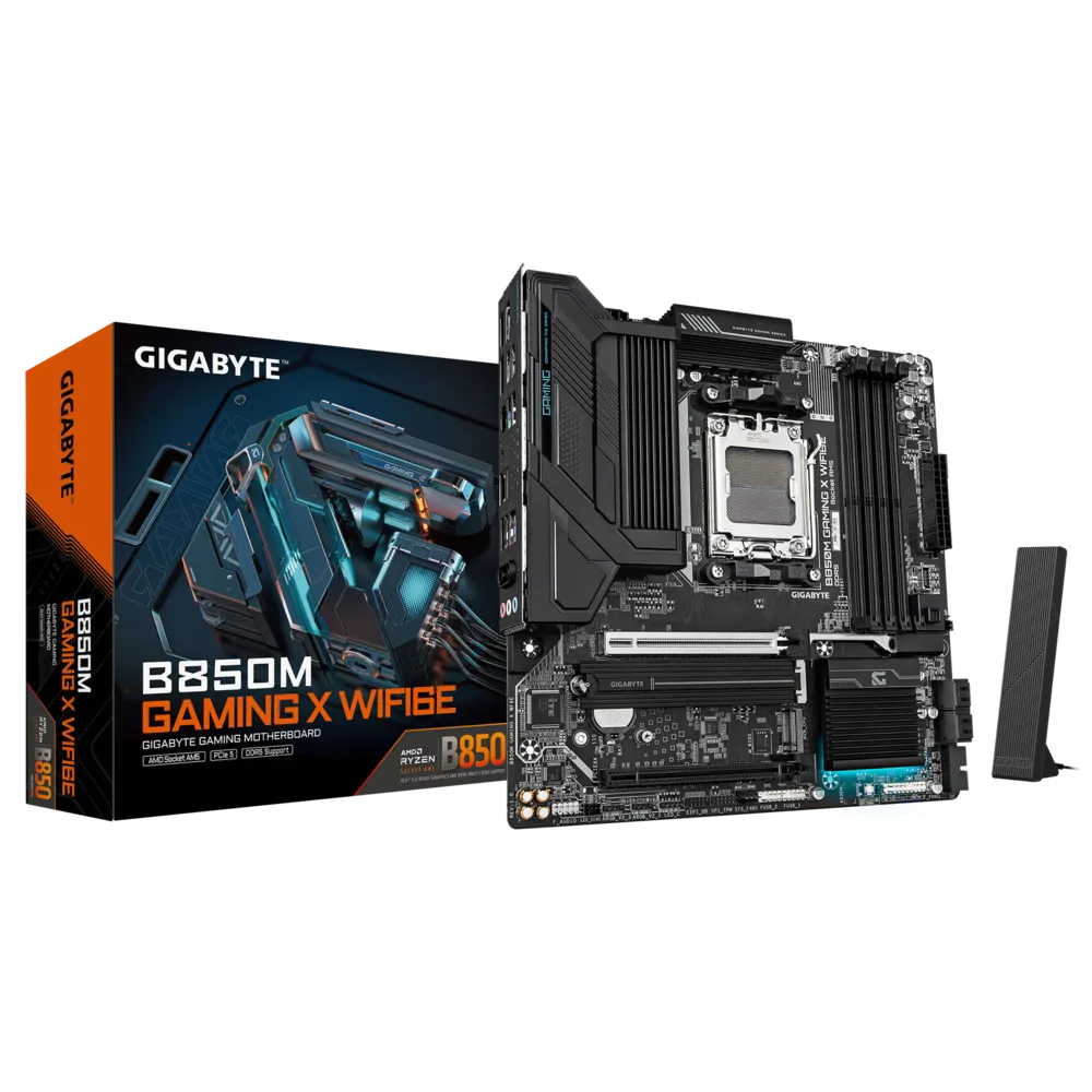 Gigabyte B850M GAMING X WIFI6E Sc-AM5 DDR5 8200Mhz 2xM.2 2.5Gbit LAN Wi-Fi 6E mATX AMD Anakart