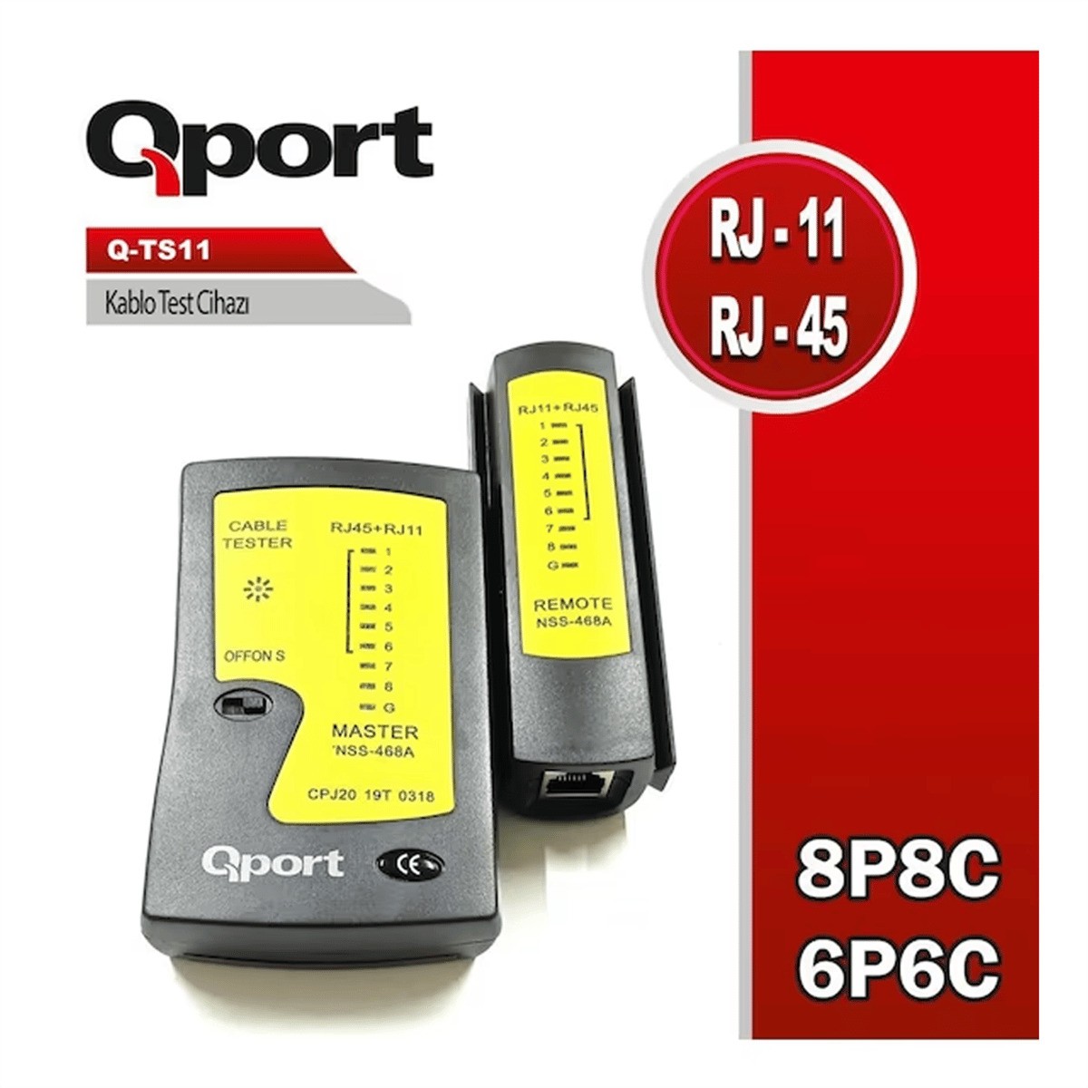 Qport Q-TS11 RJ11 RJ44 Network Test Kablosu