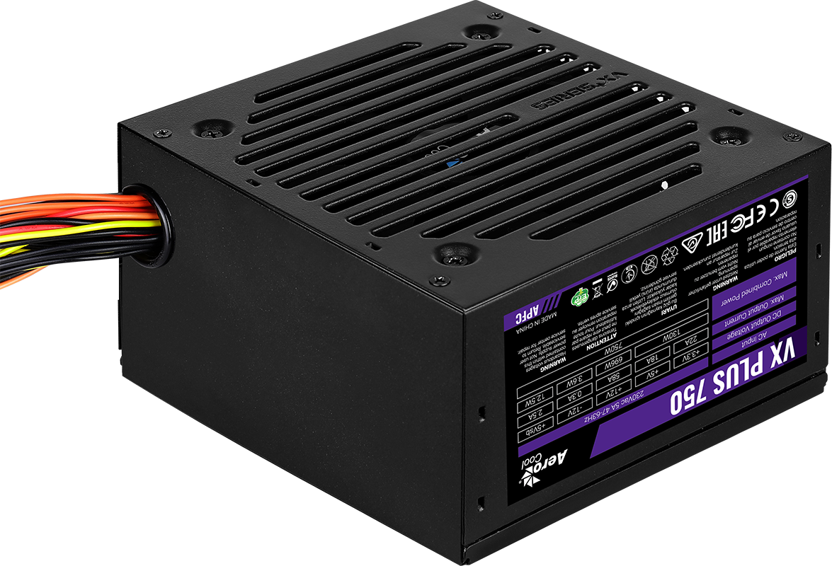 Aerocool AE-VXP750 750W Vx Plus 58A Aktif PFC 12cm Fanlı Güç Kaynağı