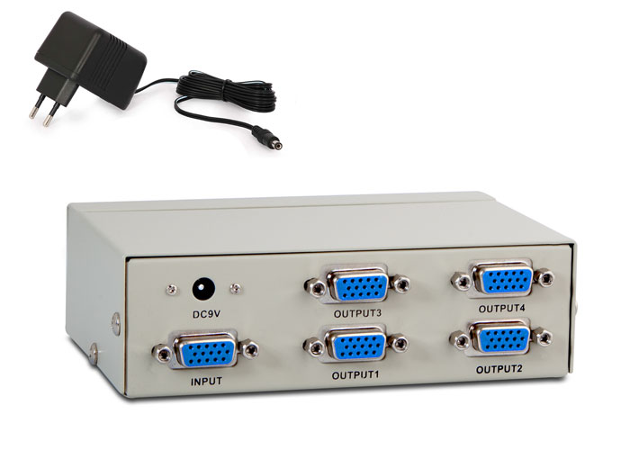 S-Link SL-2504 1 Port VGA Giriş 4 Port VGA Çıkış 250Hz Görüntü Çoklayıcı