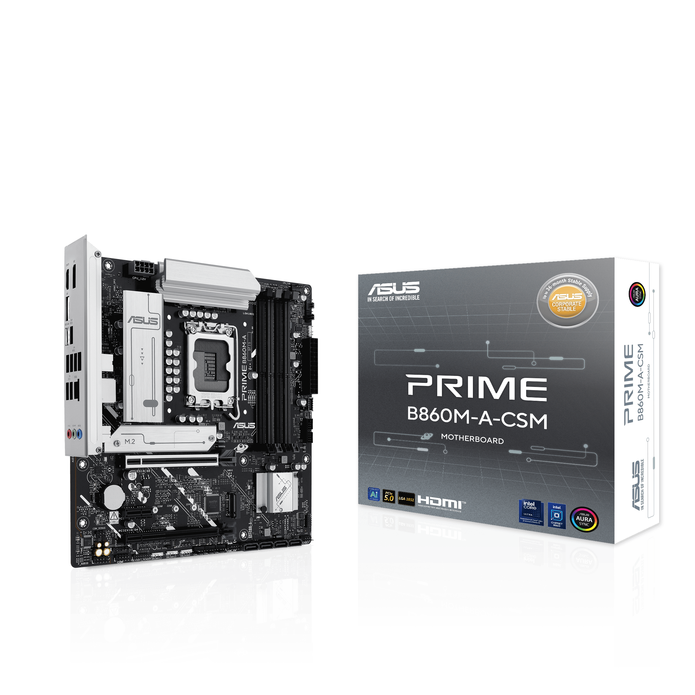 Asus PRIME B860M-A-CSM Sc-1851 B860 DDR5 2xM2 2.5Gbit Aura RGB mATX INTEL Anakart