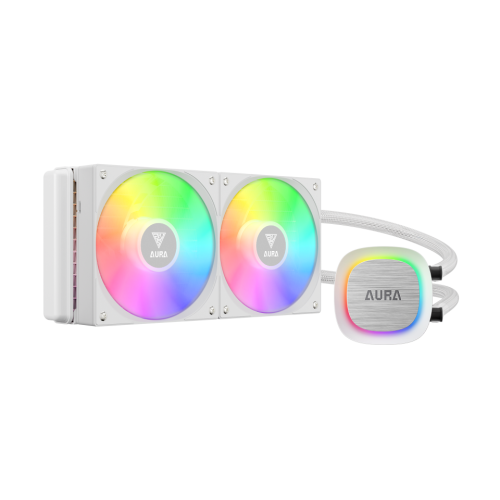 Gamdias AURA GL240 V2 WH 240mm 2x12cm ARGB Fanlı AMD-INTEL Beyaz Sıvı Soğutmalı İşlemci Fanı