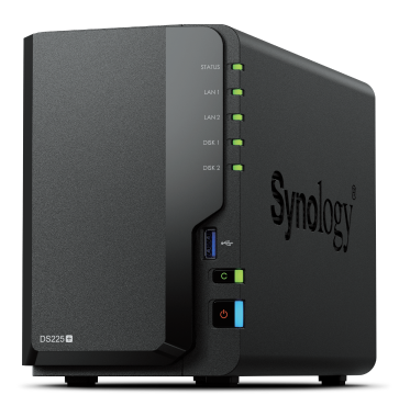 Synology DS225-PLUS Celeron J4125 2GB DDR4 2 HDD 2 Port LAN Ağ Depolama NAS