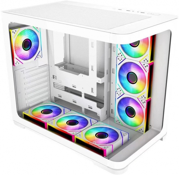 GameBooster GB-G2851BW PSU YOK 7x12cm ARGB Fanlı View ISB 3.0 Beyaqz ATX Bilgisayar Kasası