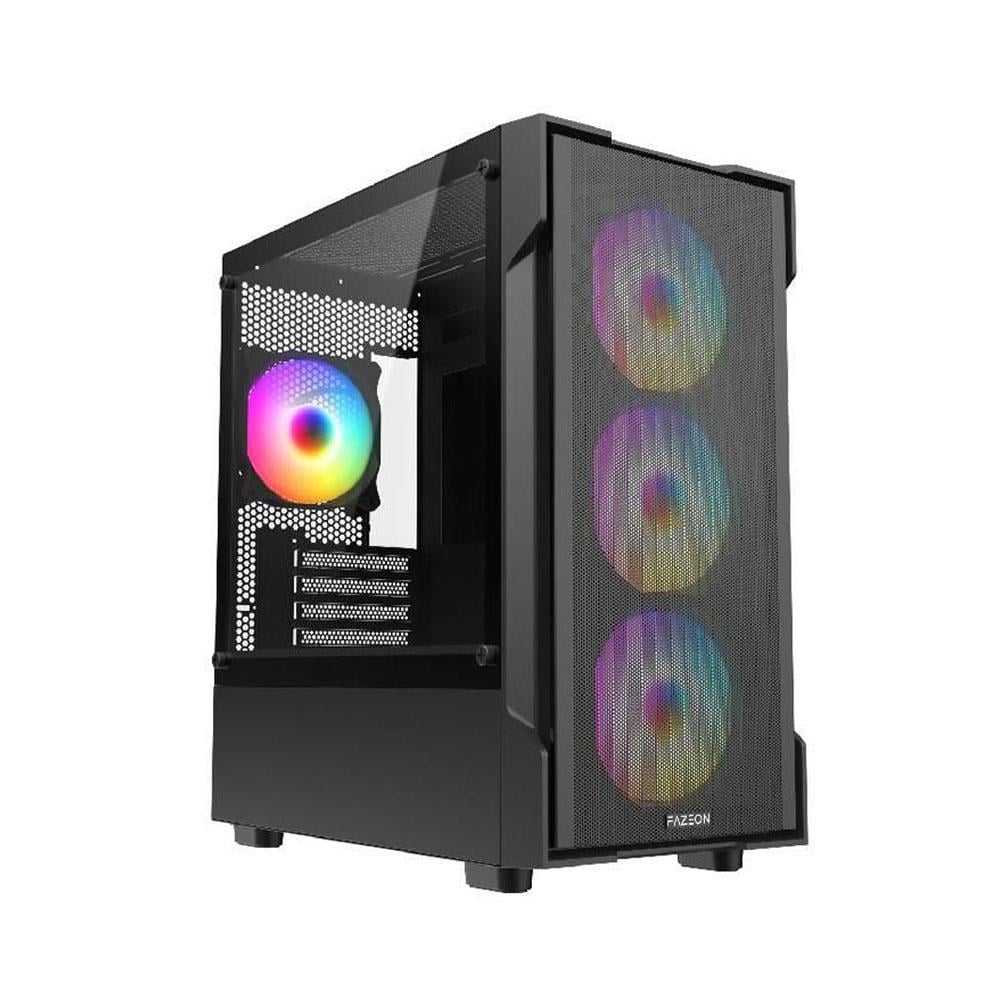 Fazeon M650BBM 650W 80 Plus 4x12cm Rainbow Fixed Led Siyah Micro ATX Oyuncu Kasası