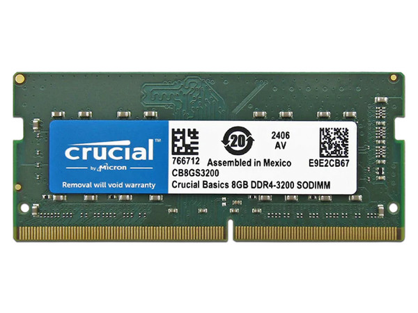 Crucial Basics CB8GS3200 8GB 3200MHz DDR4 CL22 Notebook Bellek