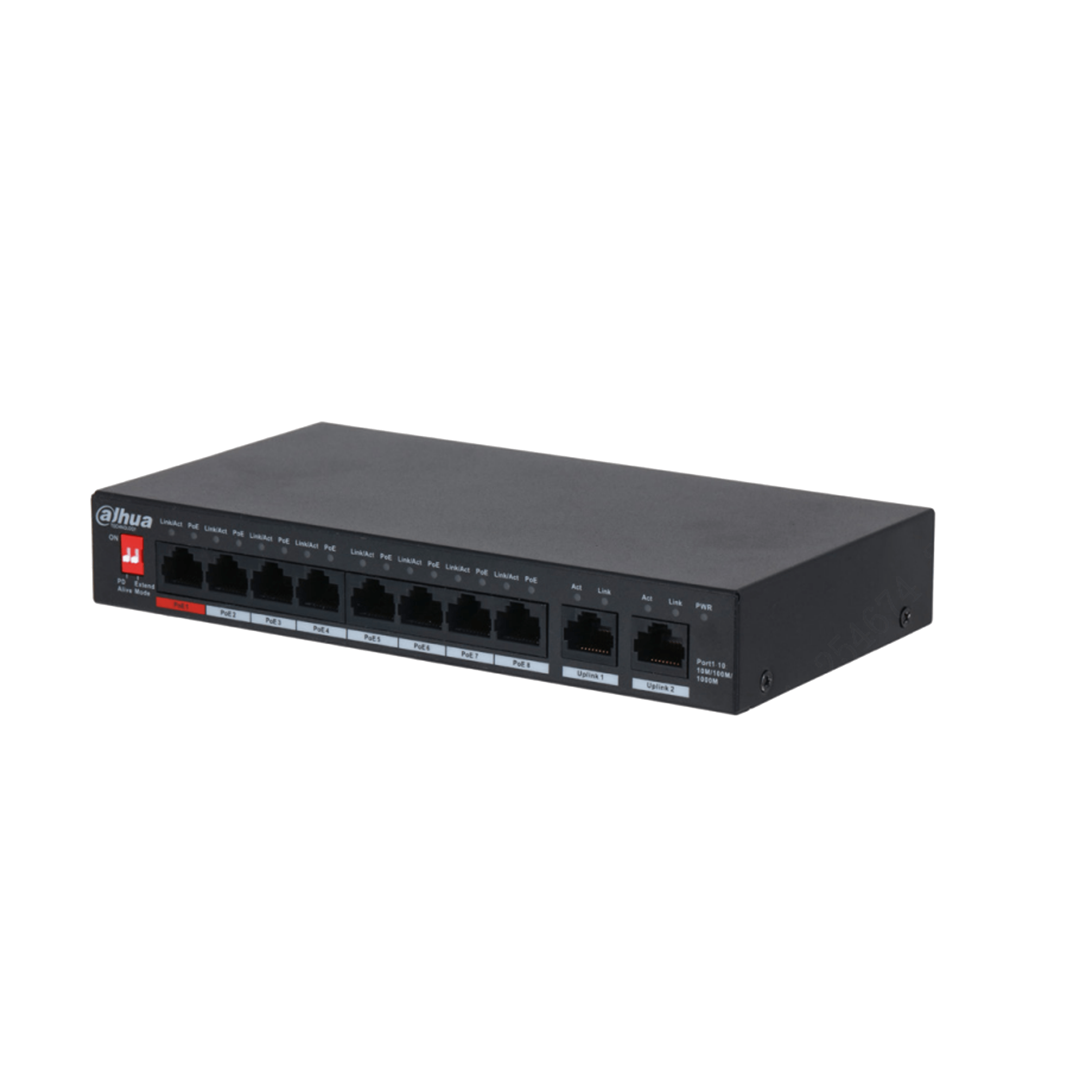 Dahua PFS3010-8GT-96 8 Port 10/100Mbps PoE 2 Port Uplink 96W Masaüstü PoE Switch