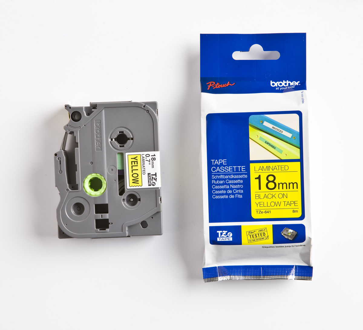 Brother P-Touch TZE-641 18mm 8Mt Sarı Üzerine Siyah Laminasyonlu Etiket