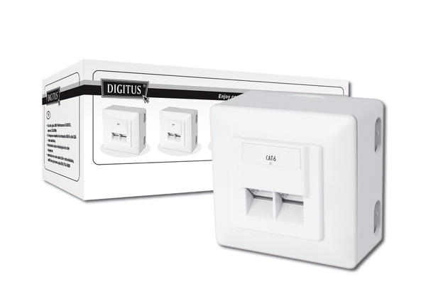 Digitus DN-9006/B5-N 2xRJ45 CAT6 İkili Sıva Üstü Zırhlı LSA Priz
