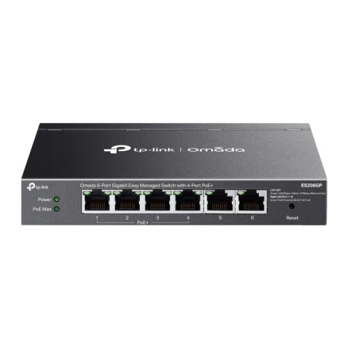 Tp-Link ES206GP Omada 4 Port Gigait PoE 2 Port Gigabit Uplink Yönetilebilir PoE Switch