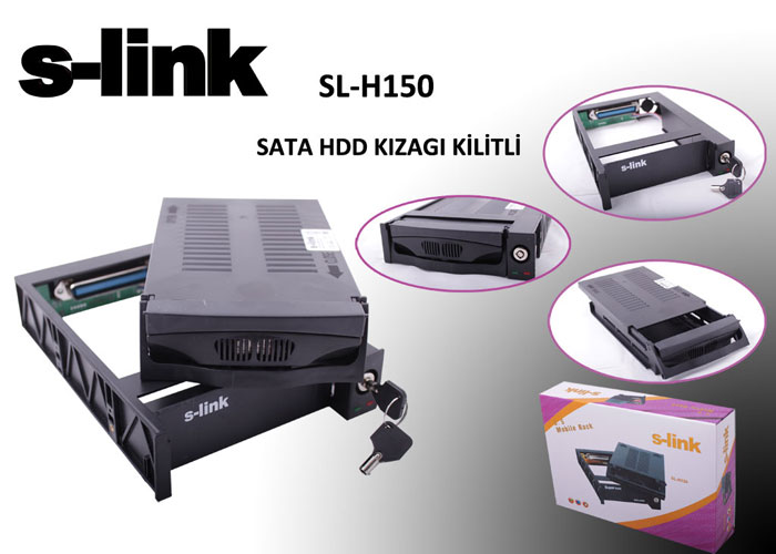 S-Link SL-H150 1 Yuvalı 3.5 inch SATA Siyah Harddisk Kızağı