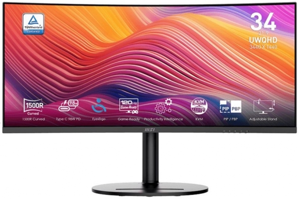 Msi MODERN MD342CQP 34 inch 3440x1440 1ms 120Hz HDMI DP 1500R Curved Oyuncu Monitörü