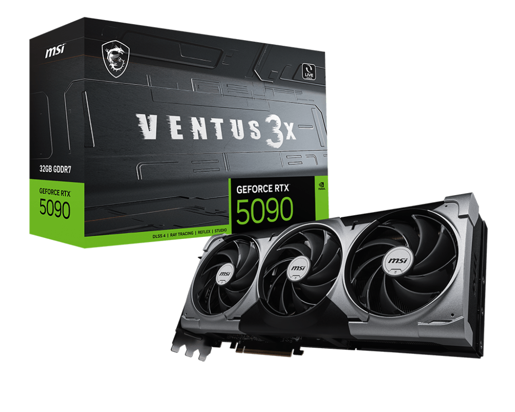Msi RTX 5090 32G VENTUS 3X 32 GB GDDR7 GEForce RTX 5090 Ventus 3X 512Bit NVIDIA Ekran Kartı