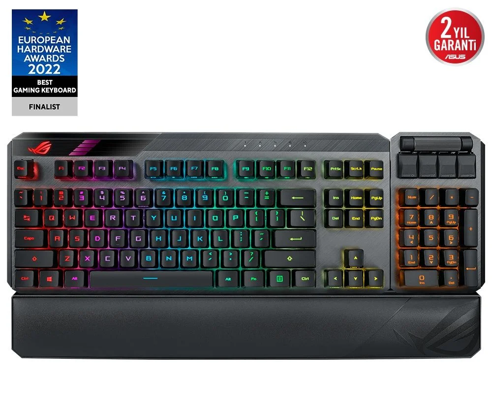 Asus ROG CLAYMORE II/RX RED/PBT/UK Q ENG RX Red Switch Kablosuz Oyuncu Klavyesi