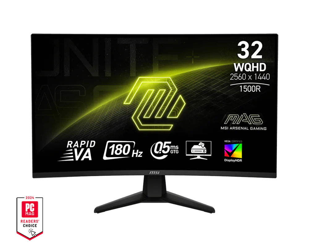 Msi MAG 32CQ6F 31.5 inch 2560x1440 1ms 180Hz HDMI DP Rapid VA Curved Oyuncu Monitörü