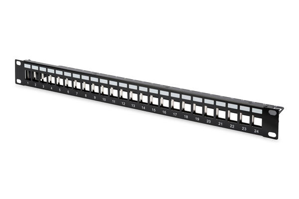 Digitus DN-91411 24 Port 1U Zırhlı Siyah Boş Patch Panel