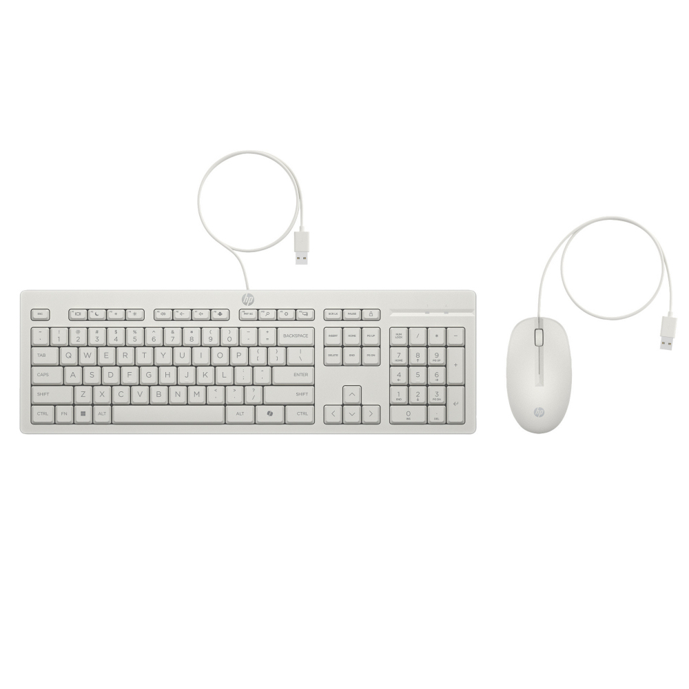 Hp AW5S6AA 225 USB Q TR Wired Beyaz Kablolu Klavye Mouse Set
