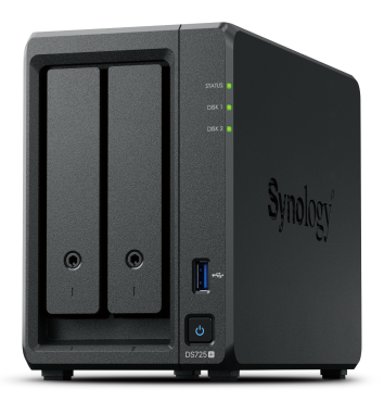 Synology DS725 PLUS Ryzen R1600 4GB DDR4 2 HDD 2.5-3.5 inch 2 Port RJ15 LAN Ağ Depolam Nas Cihazı