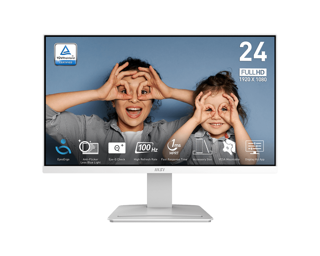 Msi PRO MP2412W 23.8 inhc 1920x1080 1ms 100Hz HDMI DP ADAPTIVE-SYNC BEYAZ Monitör