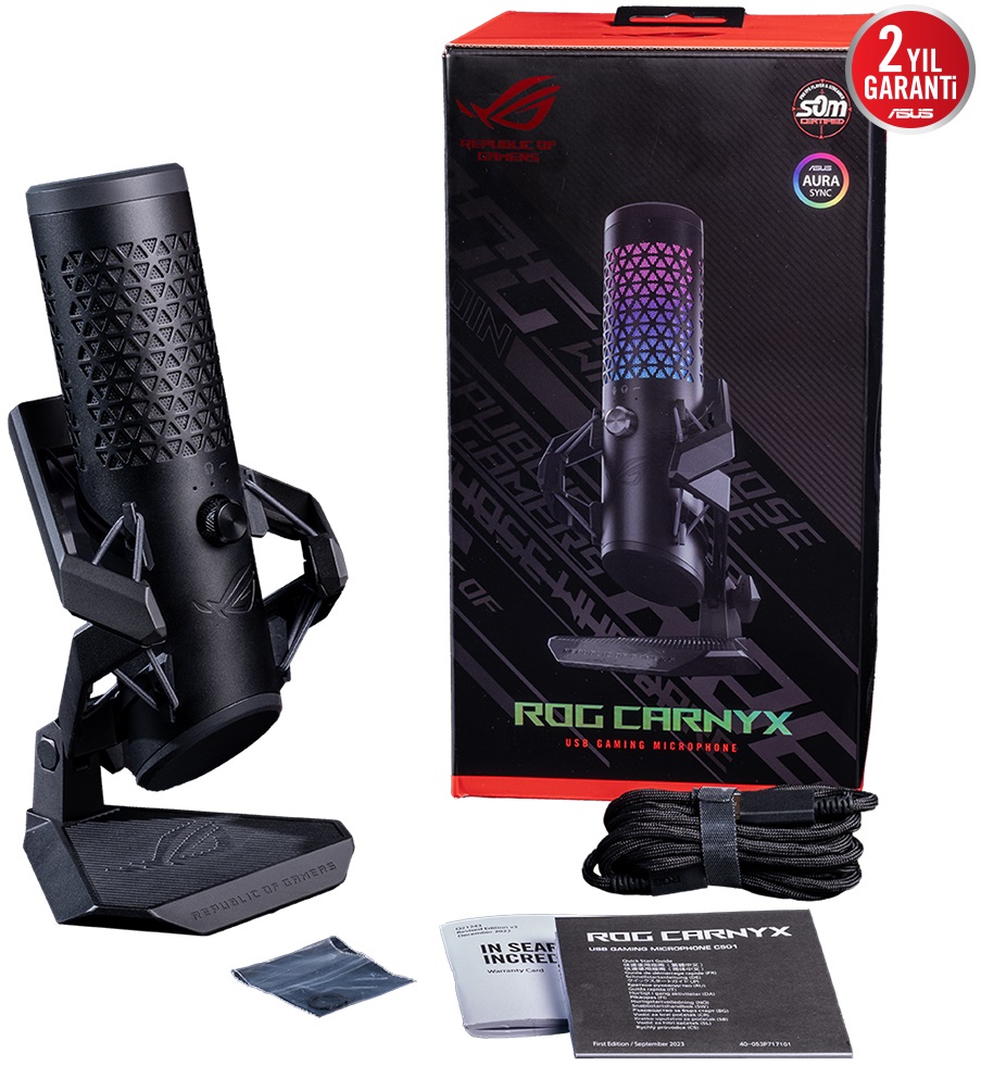Asus ROG CARNYX PROFESYONEL KARDIOID KONDENSER 192 Khz 24Bit Filitreli Mikrofon