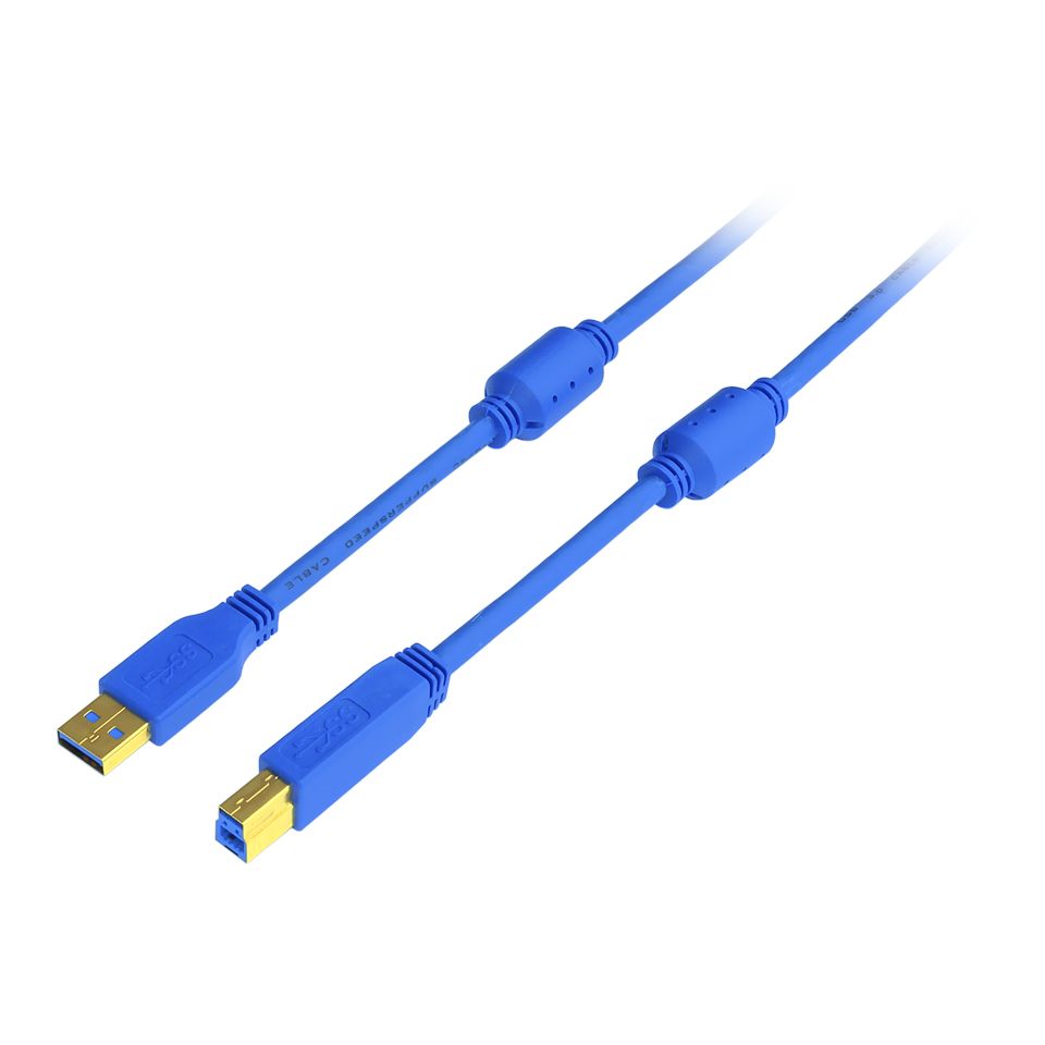 Frisby FA-US30 1.5 Mt USB 3.0 to USB 3.0 B 5Gbps Mavi Usb Bağlantı kablosu