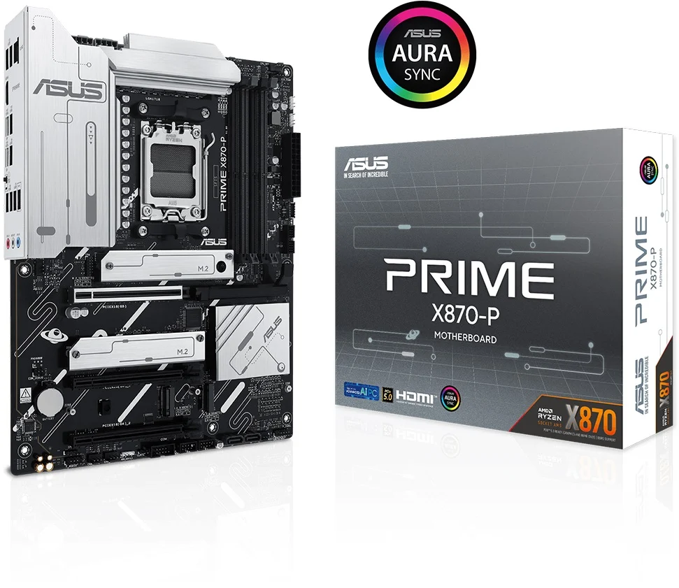Asus PRIME X870-P Sc-AM5 X870 DDR5 8000MHz 4xM2 2xUSB4 2.5Gbit LAN ATX AMD Anakart
