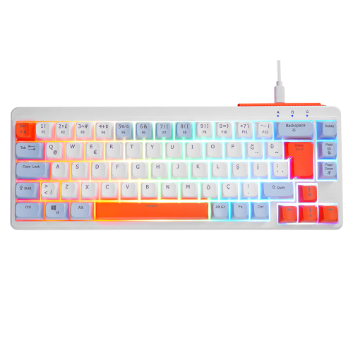 Acer EAK810 USB Q TR 68 Tuşlu  RGB Backlight Mekanik Beyaz Kablolu Oyuncu Klavyesi