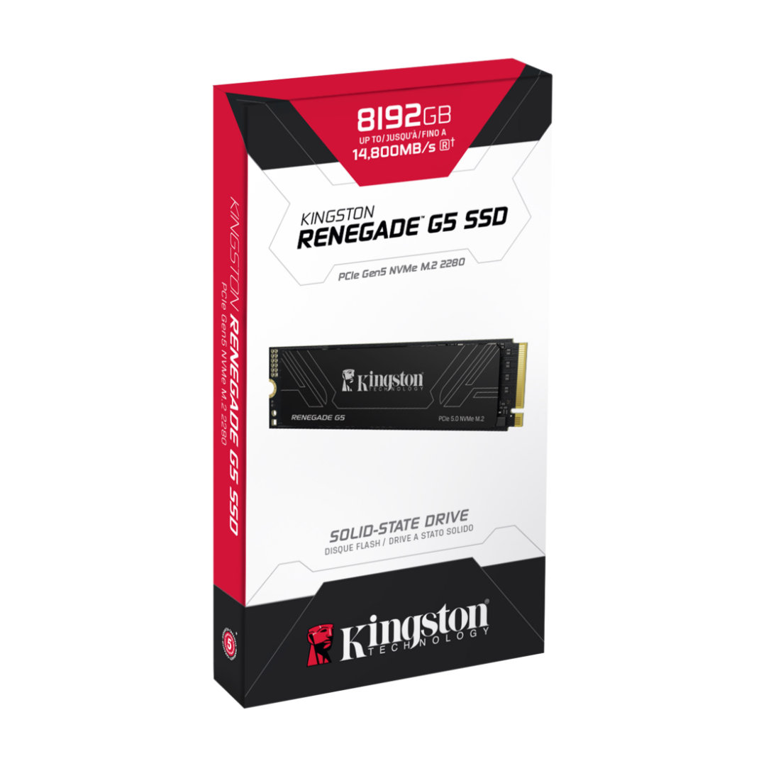Kingston SRNG2D/8T1 8 TB 14800-14000Mb/s Renegate G5 PCIe Gen5 22x80 M.2 SSD Harddisk
