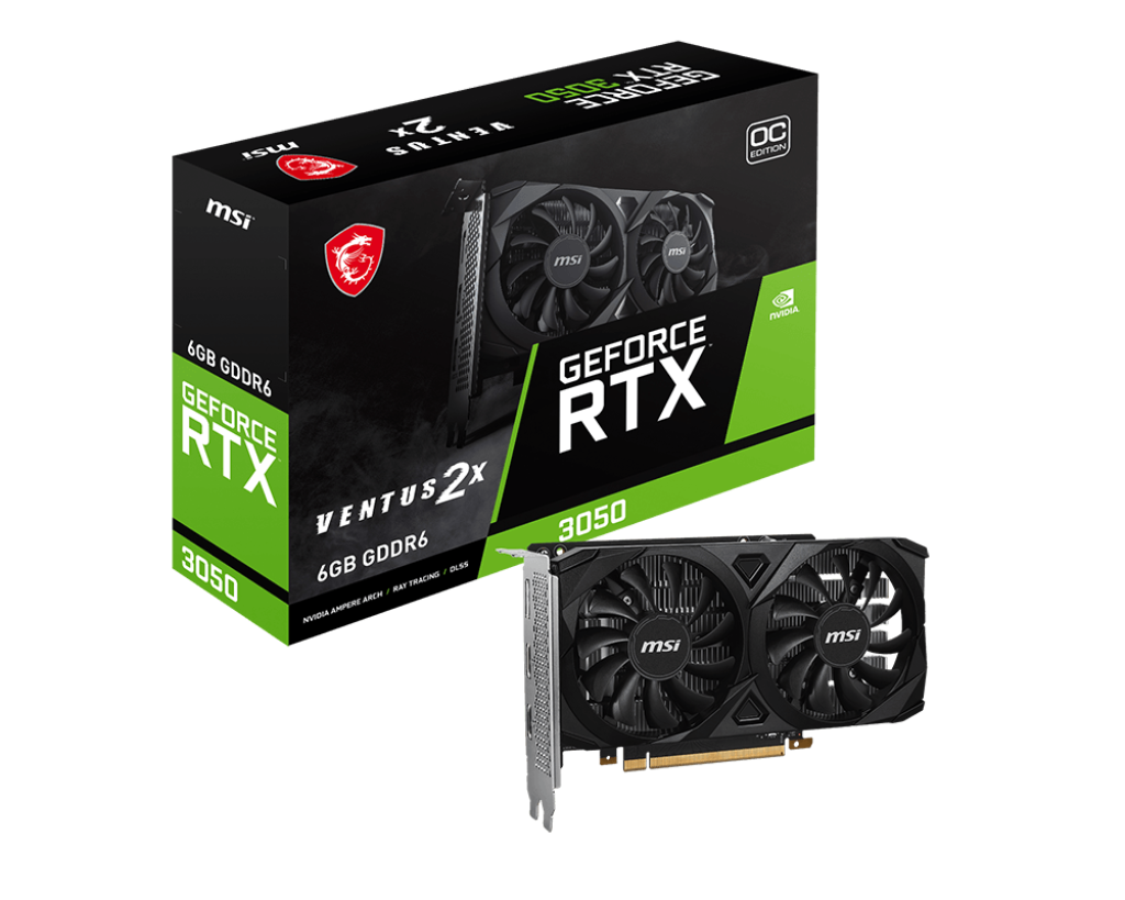 Msi GEFORCE RTX 3050 VENTUS 2X E 6G OC 6GB GDDR6 GeForce RTX 3050 VENTUS E OC 96Bit NVIDIA Ekran Kartı