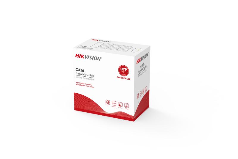 Hikvision DS-1LN6OUSPE 305 Mt UTP CAT6 AWG23 Siyah Dış Mekan Network Kablosu