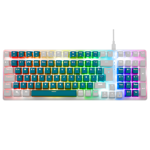 Acer EAK100 USB Q TR 100 Tuşlu RGB Backlight Red Mekanik Yeşil-Beyaz Kablolu Oyuncu Klavyesi