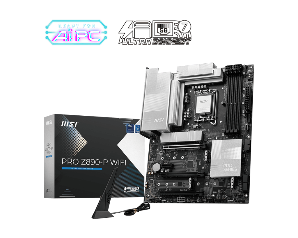 Msi PRO Z890-P WIFI Sc-1851 Z890 DDR5 9200Mhz 4xM2 5Gbit Lan WiFİ 7 20Gbps USB ATX INTEL Anakart